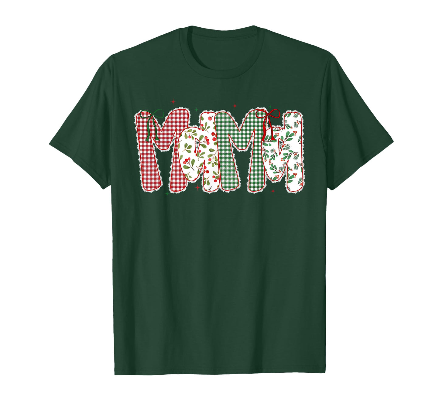 Mama Coquette Bow Xmas Pajamas Holiday Merry Christmas Mom T-Shirt