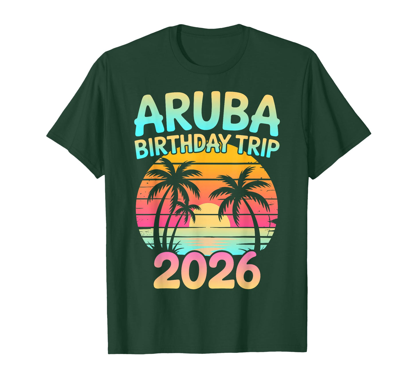 Aruba Birthday Trip 2026 Caribbean Beach Sunset T-Shirt
