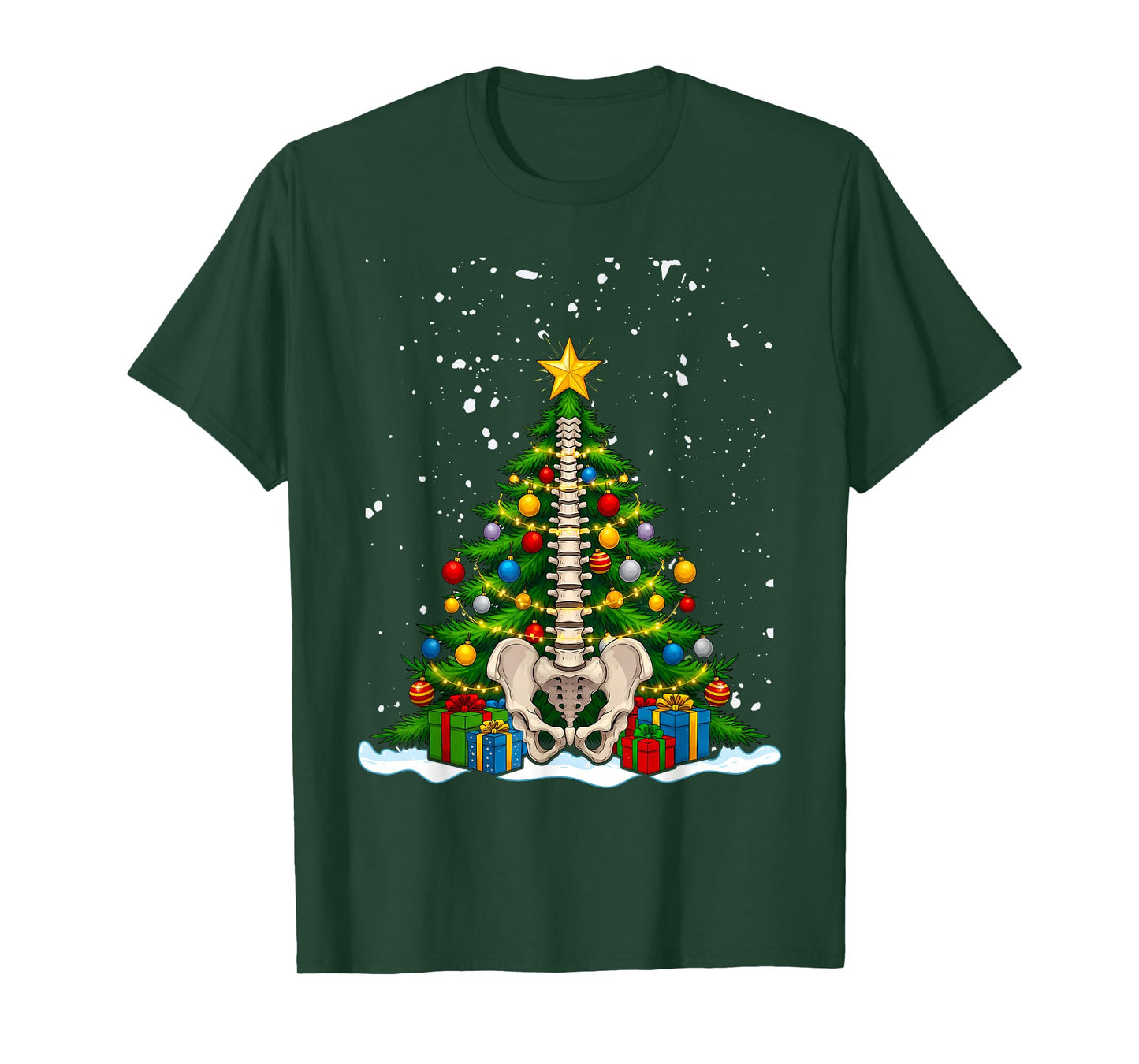 Spine Tree Chiropractic Anatomy Bone Christmas T-Shirt