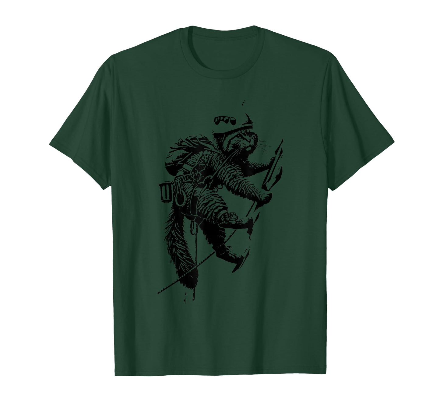 Rock Climbing Cat Adventure Mountaineer Boulder Wall T-Shirt