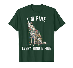 Borzoi Christmas I'm Fine Everything is Fine T-Shirt