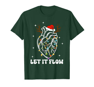 Let It Flow Anatomy Heart Cardiac Nurse Santa Hat T-Shirt