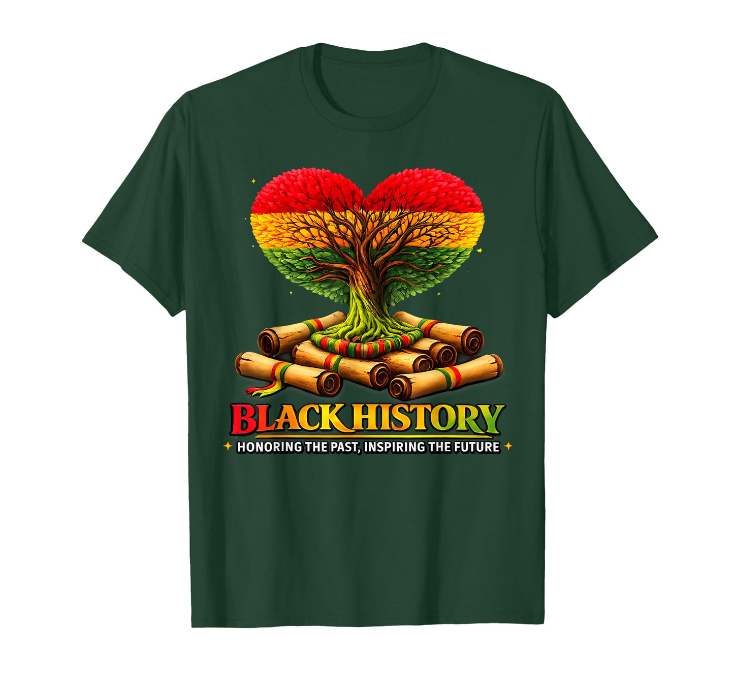 Honoring Past Inspiring Future Black History Month Fist Tree T-Shirt