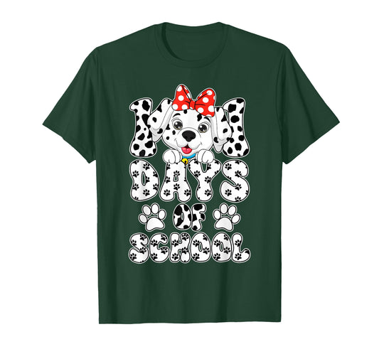100 Days of School Dalmatian Dog Kids 100 Days Smarter T-Shirt