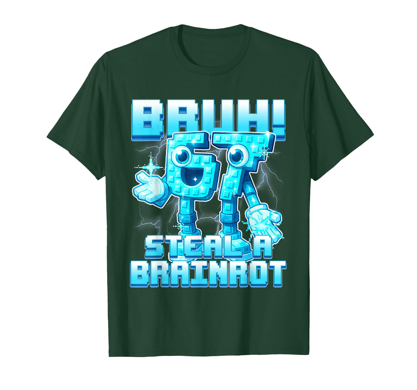 Bruh 67 Six Seven 6-7 Funny Brainrot Meme for Kids Teens T-Shirt