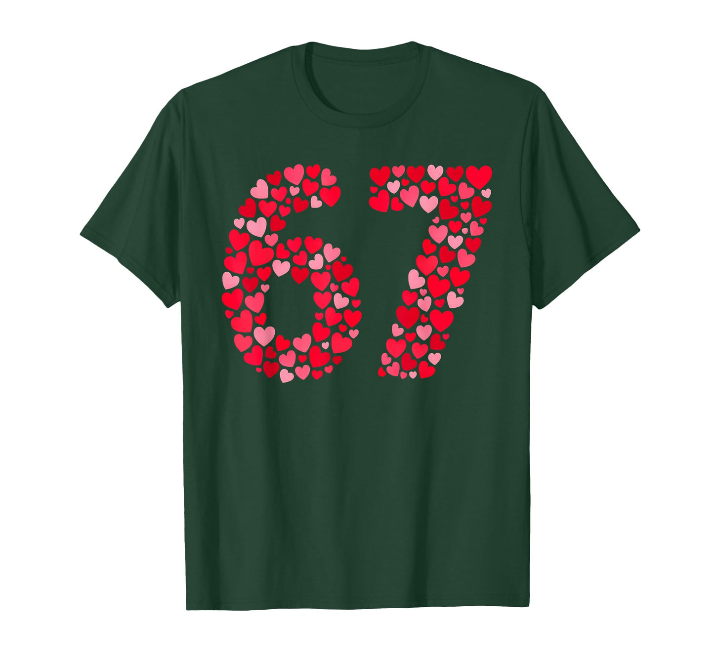Valentine’s Day 67 Meme Six Seven 6 7 Valentine Hearts T-Shirt