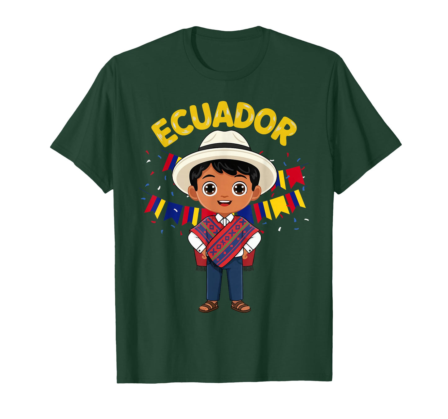 Ecuador Ecuadorian Boy Traditional Outfit Wear Flag Heritage T-Shirt