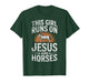This Girl Runs On Jesus and Horses Horse Riding Equestrian T-Shirt