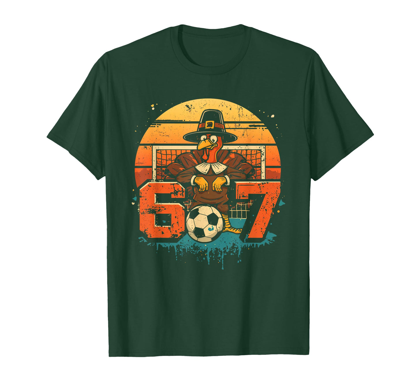 67 Turkey Soccer Six Seven Funny Thanksgiving 2025 Kids Boys T-Shirt