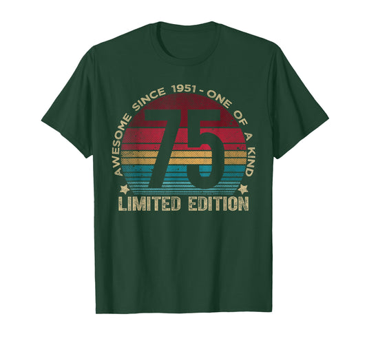 75 Year Old Gifts Vintage 1951 Limited Edition 75th Birthday T-Shirt