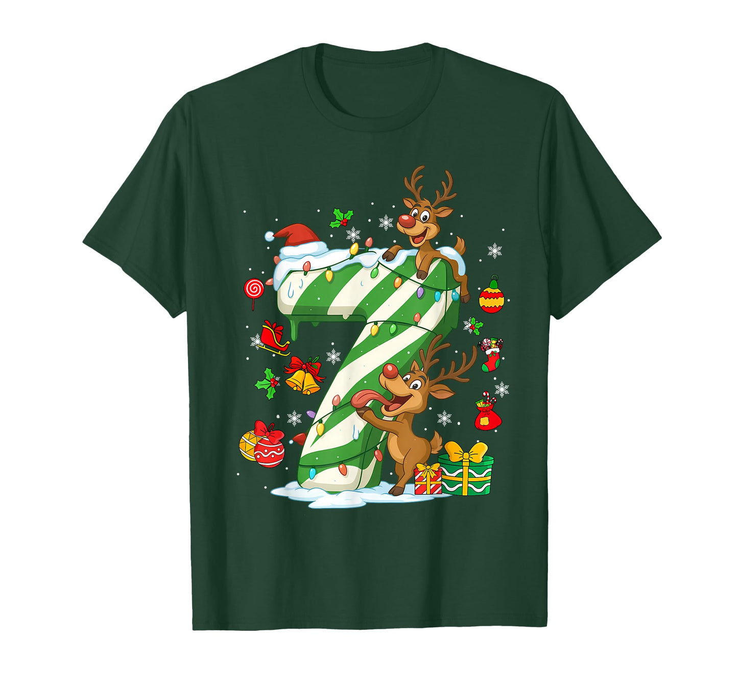 Number 67 Christmas Candy 6 7 Six Seven 6 7 Matching Couples T-Shirt