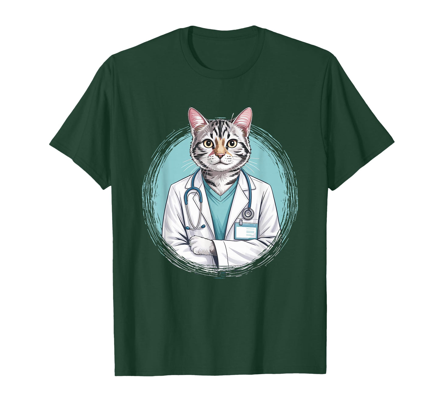 Feline Veterinarian Cat Doctor Stethoscope Medical T-Shirt