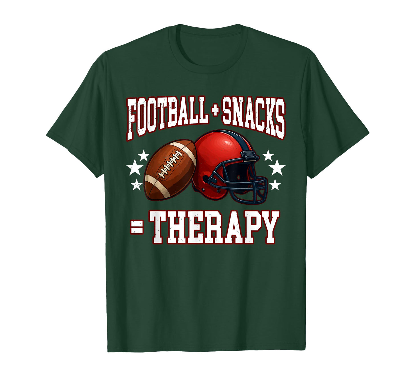 Football Snacks Therapy Funny Sport Fan Player Game Day T-Shirt