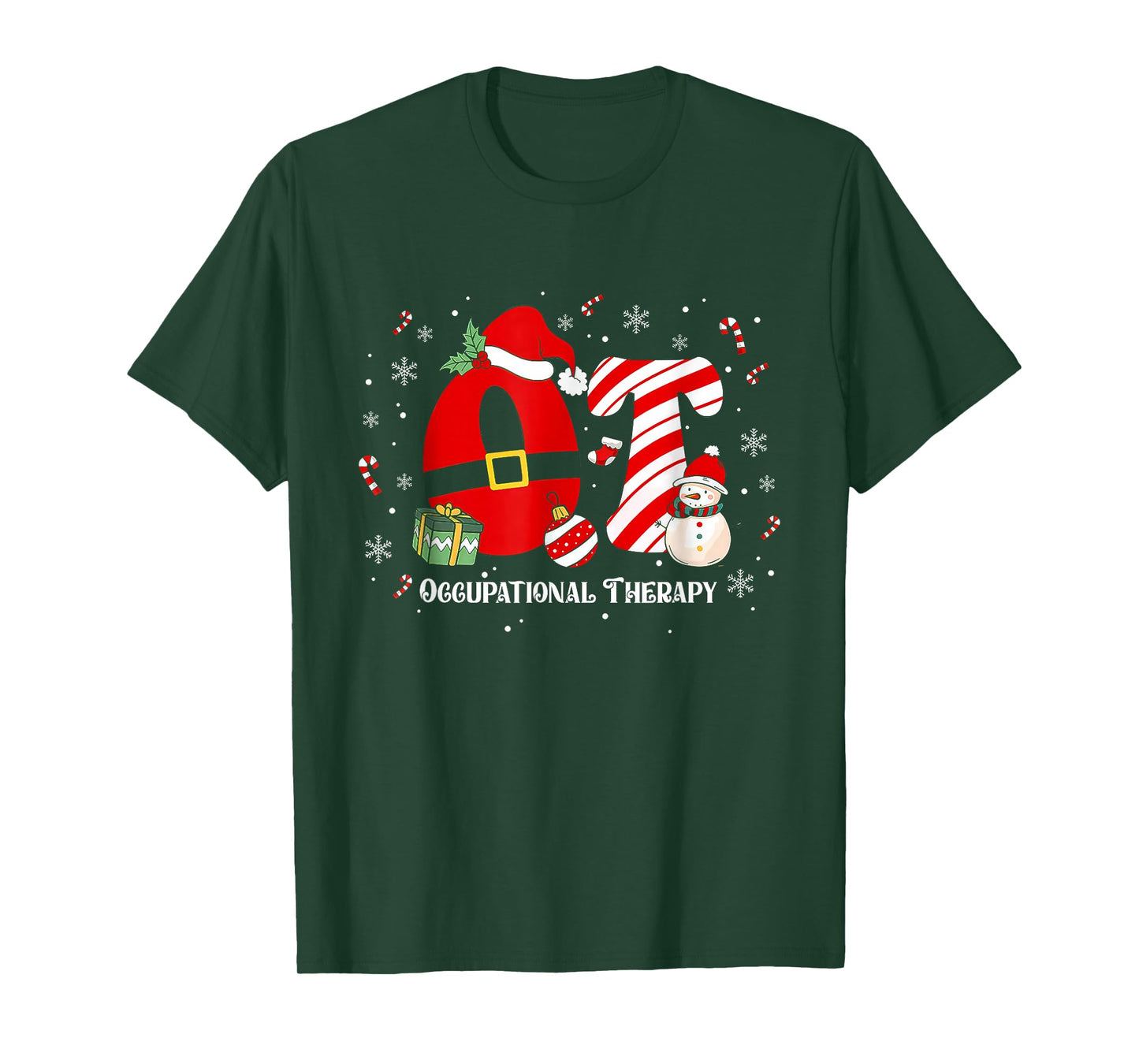Funny Ot Nurse Occupational Therapy Santa Christmas Pajama T-Shirt