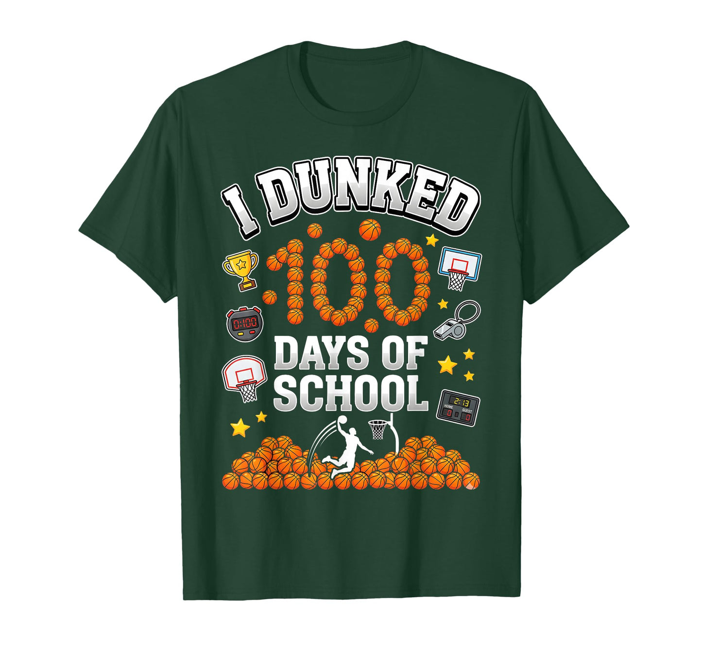I Dunked 100 Days of School Basketball 100th Days Boys Youth T-Shirt