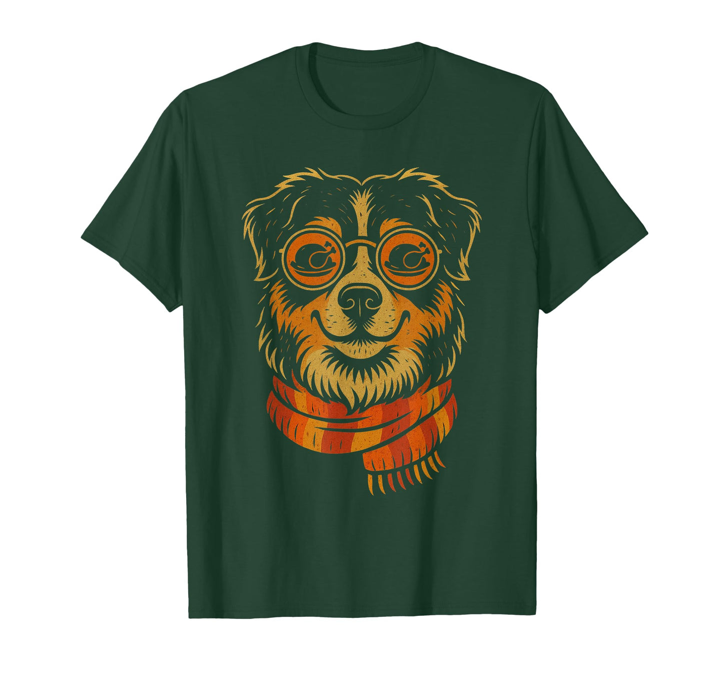 Funny Australian Shepherd Thanksgiving Dog Turkey Glasses T-Shirt