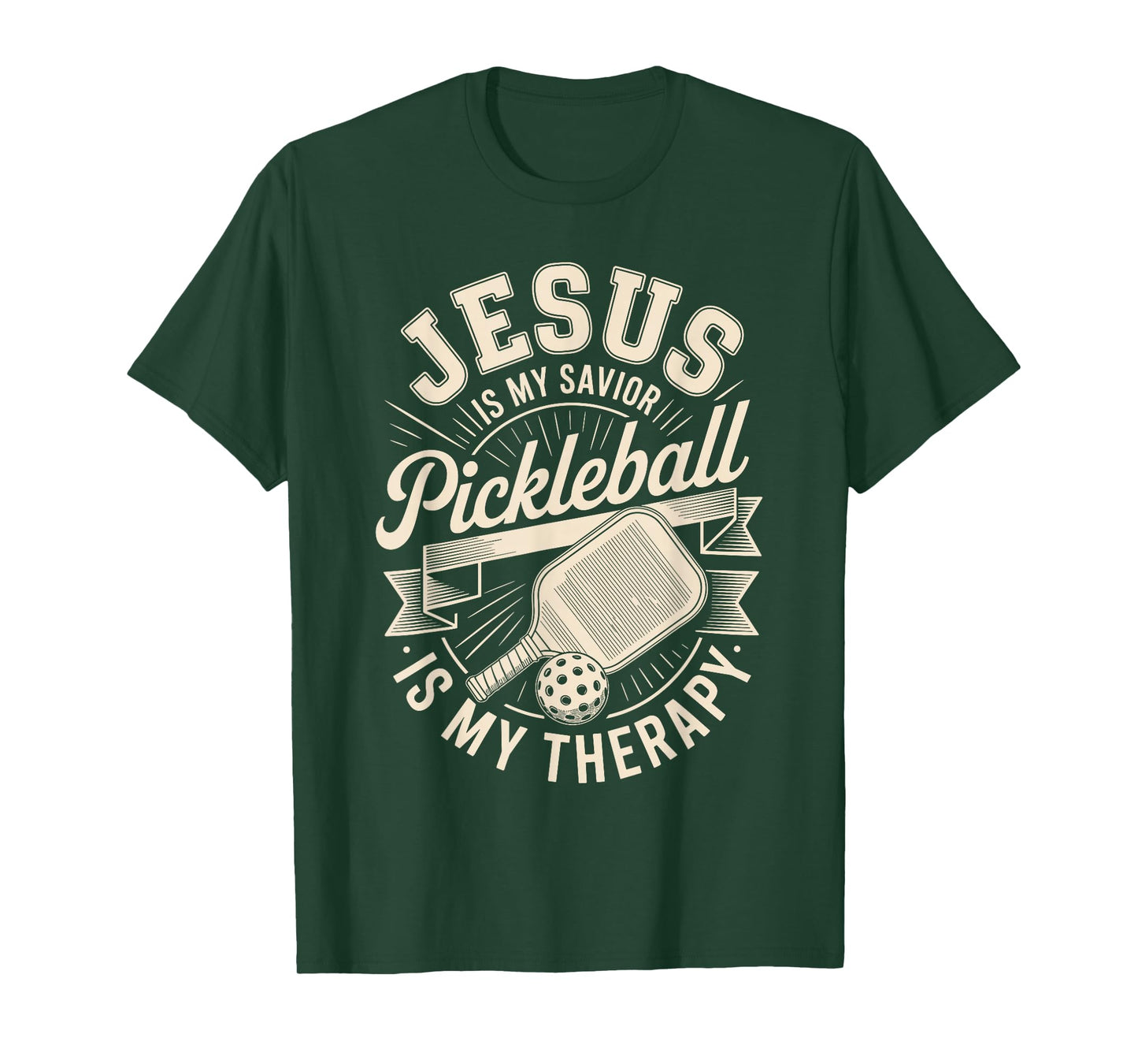 Jesus is My Savior Pickleball is My Therapy Christian T-Shirt