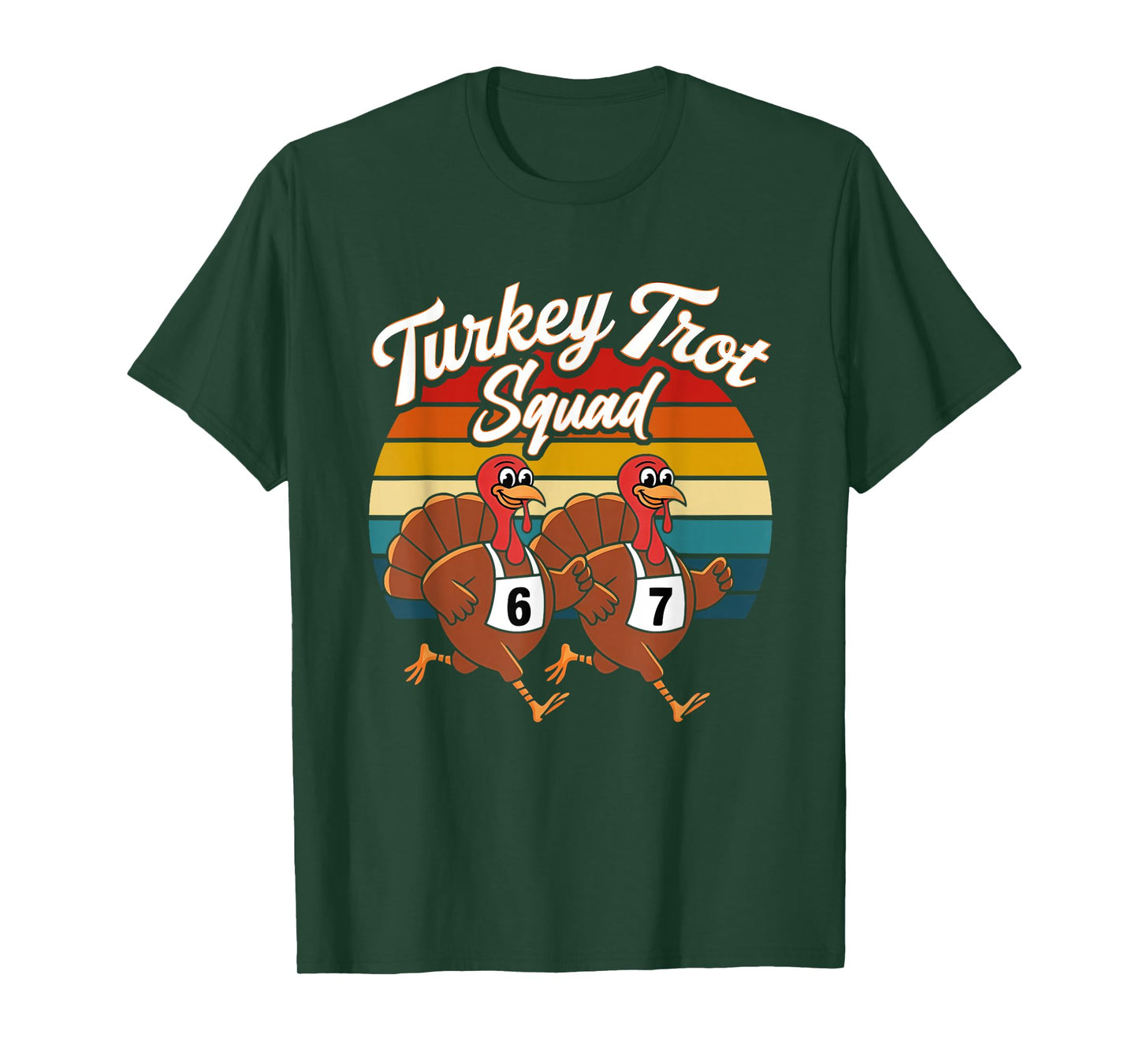 Fun Thanksgiving Turkey Trot Squad Number 6 7 Running Outfit T-Shirt
