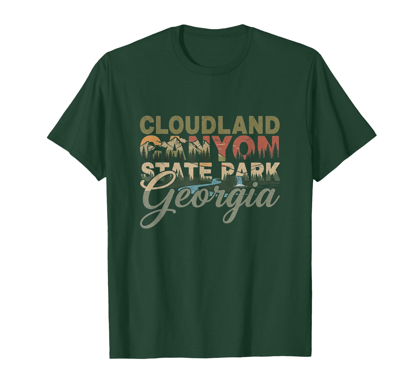 Retro Cloudland Canyon State Park Georgia Art Design T-Shirt
