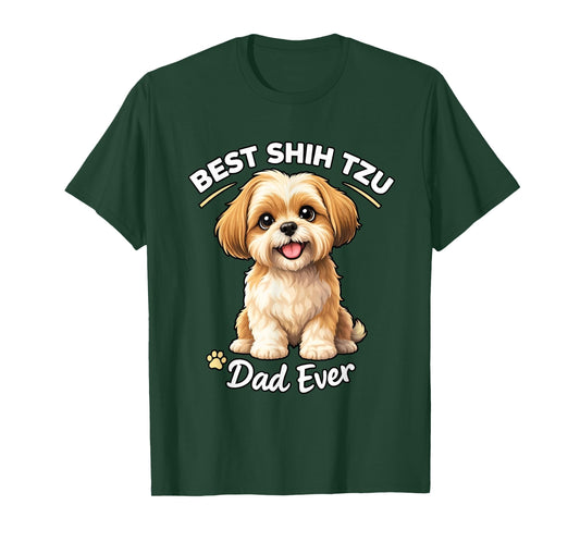 Best Shih Tzu Dad Ever Cute Dog Dad Pride T-Shirt