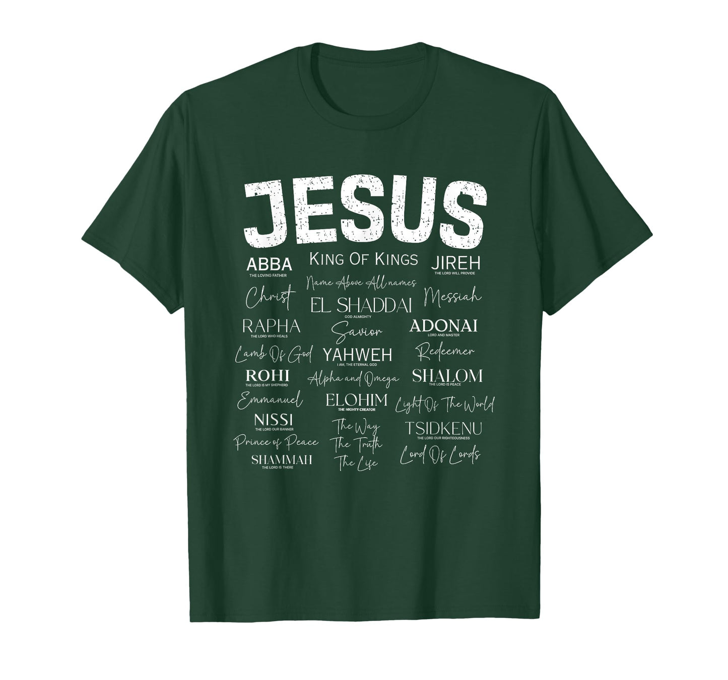 Names of Jesus Christ Abba Yahweh Adonai Worship T-Shirt