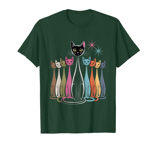 Cat Retro Vintage Mid-Century Modern Look Cats 50s 60s Style T-Shirt