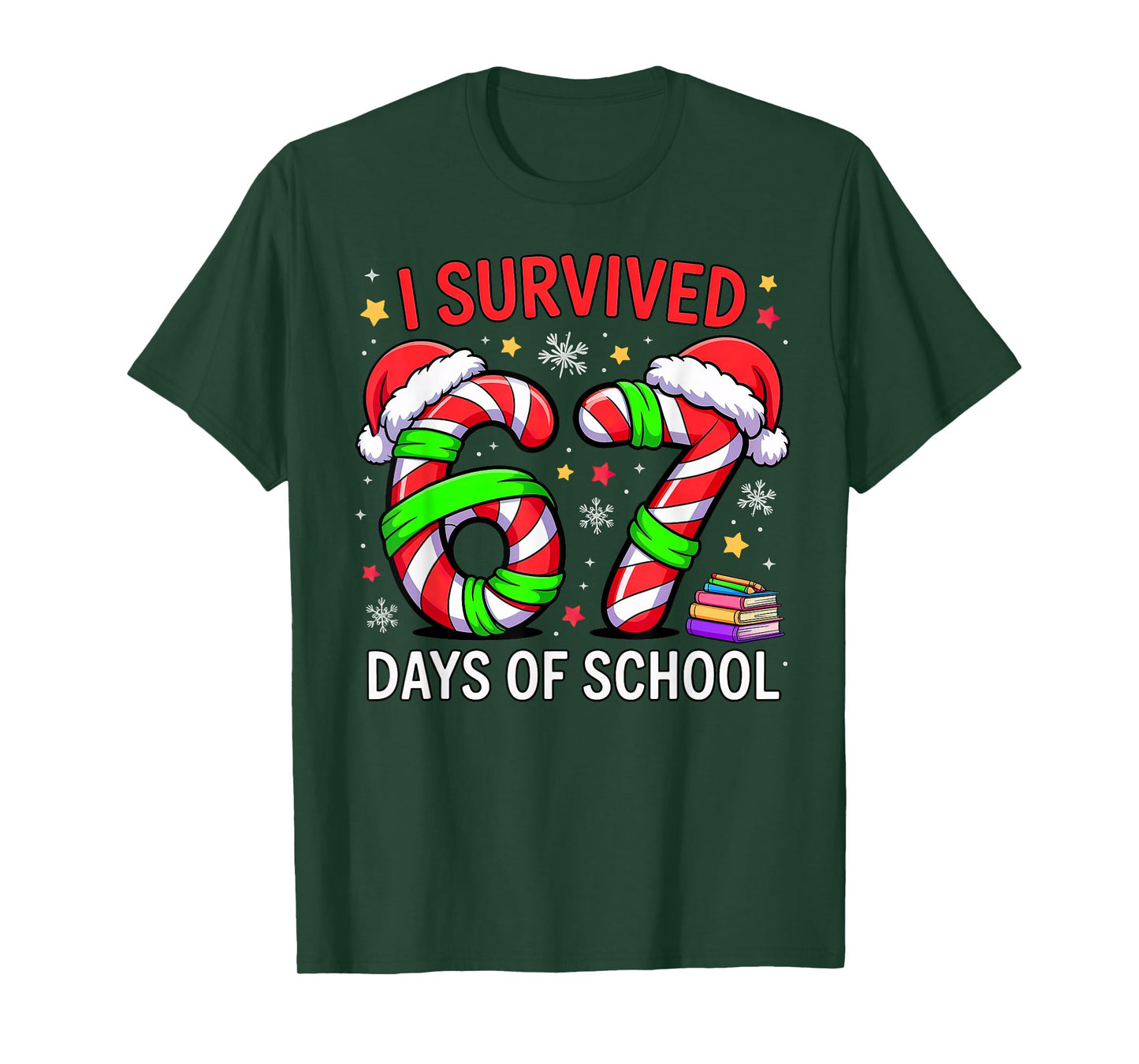 I Survived 67 Days of School Christmas T-Shirt