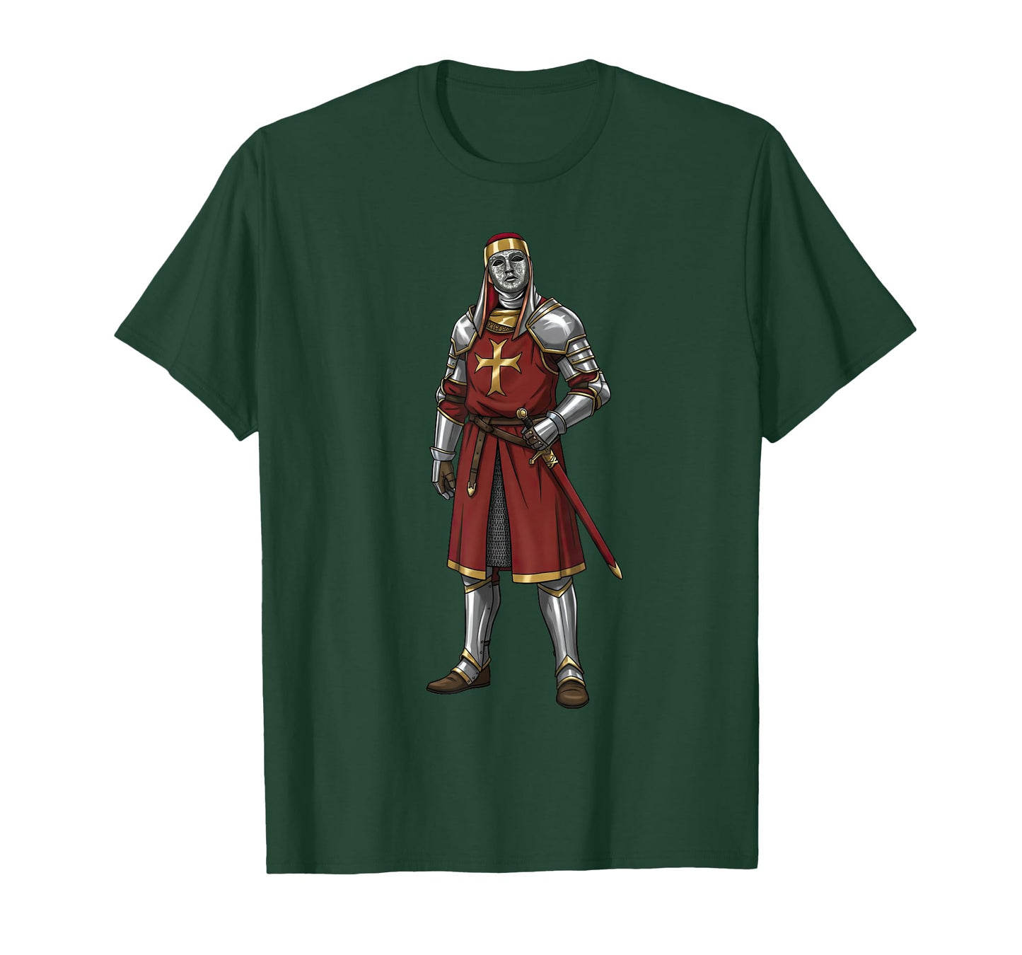 King Baldwin IV Floral Mask Medieval Art Crusader T-Shirt