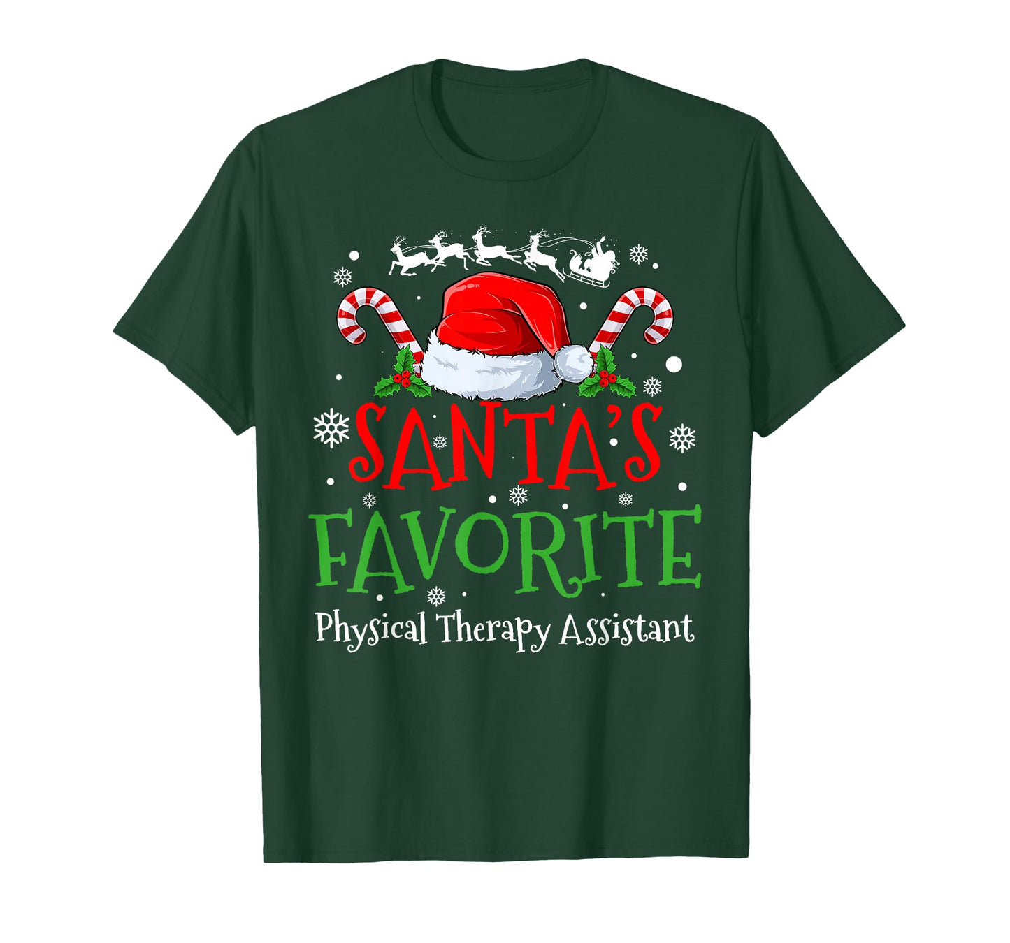 Santa's Favorite Physical Therapy Assistant Christmas Party T-Shirt