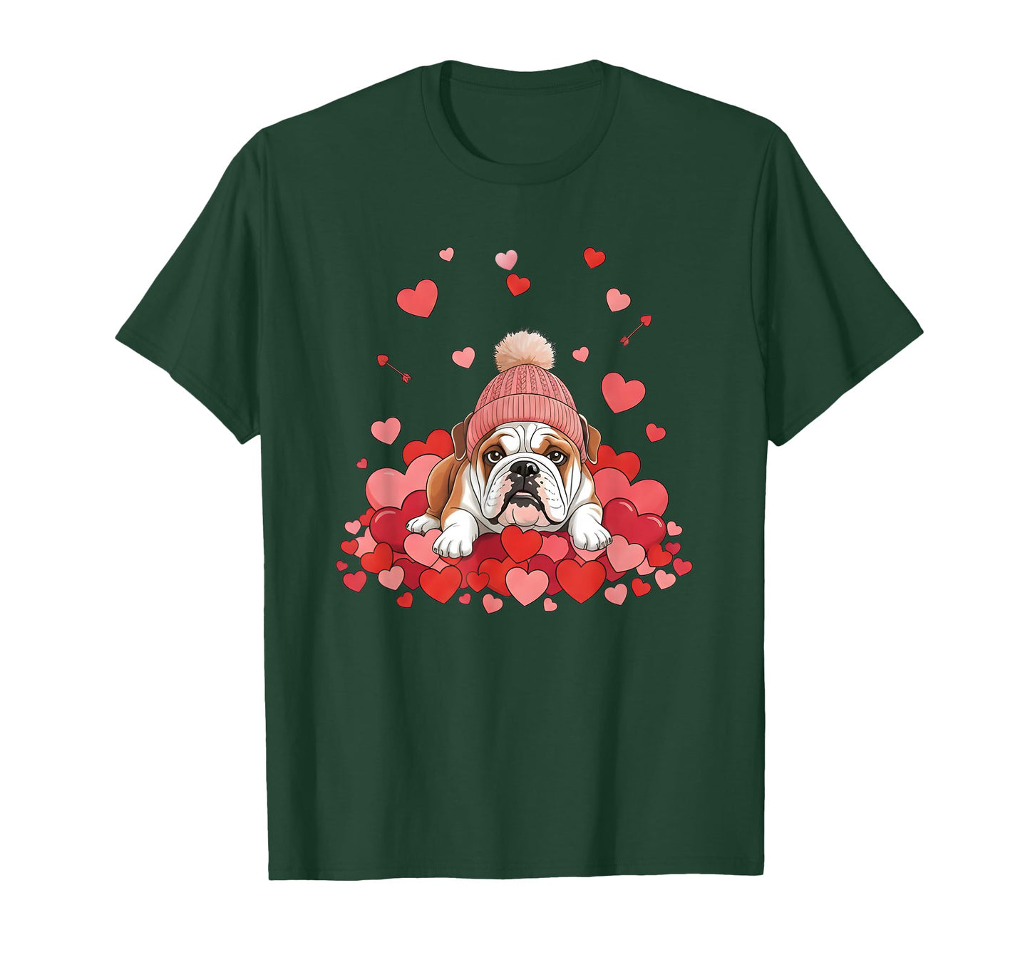 English Bulldog Valentines Day Dog Mom Dad Heart Pet Lovers T-Shirt