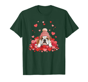 English Bulldog Valentines Day Dog Mom Dad Heart Pet Lovers T-Shirt