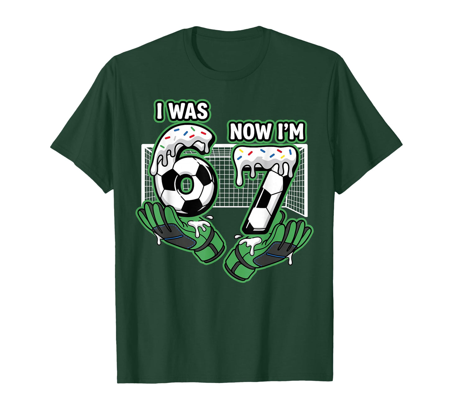 7 Year Old Birthday Soccer I was 6 Now I'm 7 T-Shirt