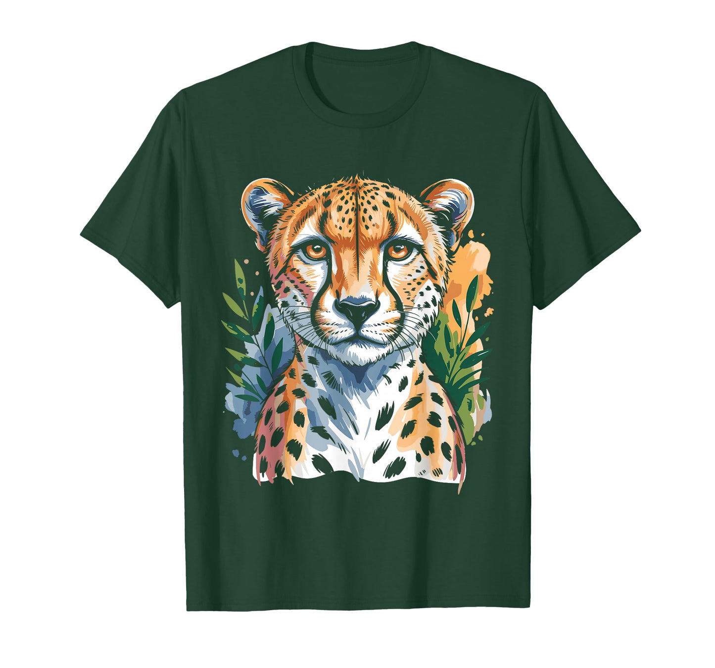 Watercolor Cheetah Face T-Shirt