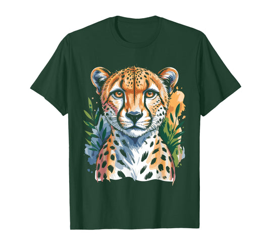 Watercolor Cheetah Face T-Shirt
