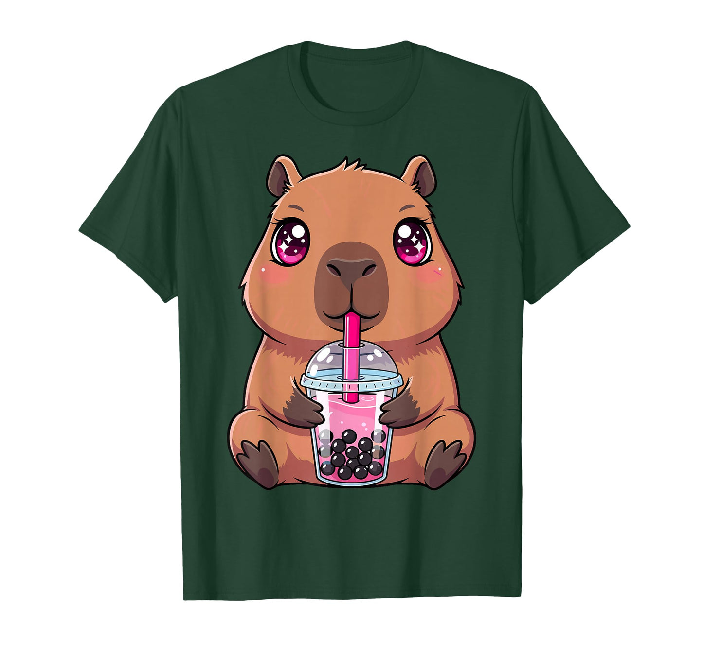 Cute Capybara with Boba Bubble Tea T-Shirt