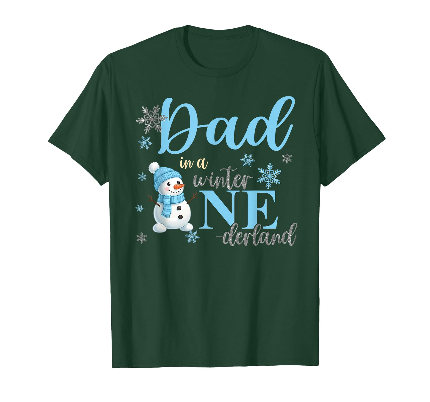 Dad in A Winter Onederland Birthday Boy Girl Cute Snowman T-Shirt