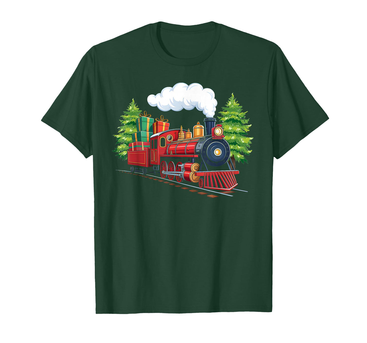 Vintage Christmas Train Xmas Pajamas Train Lover Railroad T-Shirt
