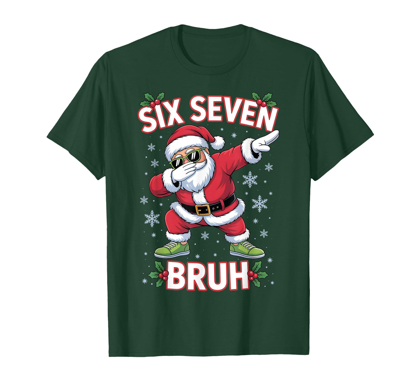Funny Six Seven Bruh 67 Christmas Santa Dabbing Xmas Boy Kid T-Shirt