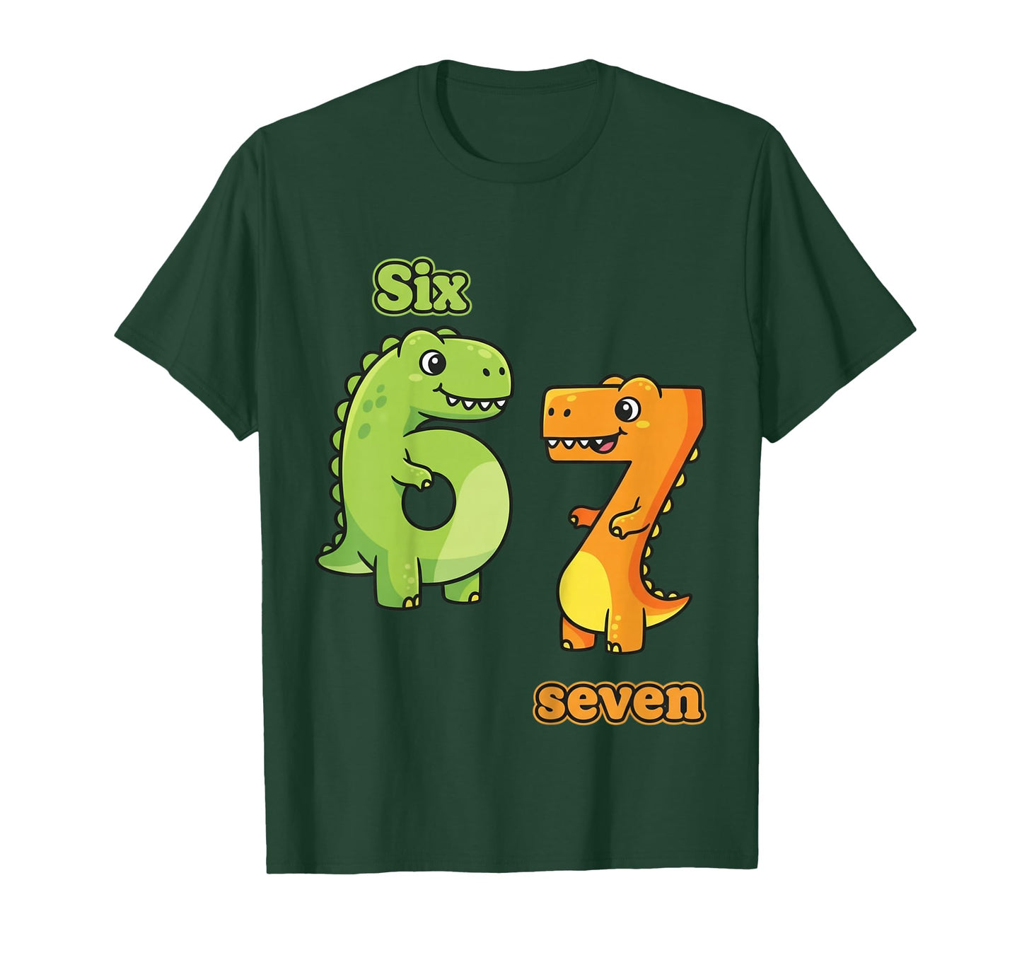 67 Six Seven Dinosaur T-Rex Toddler Kids 67 Boys T-Shirt