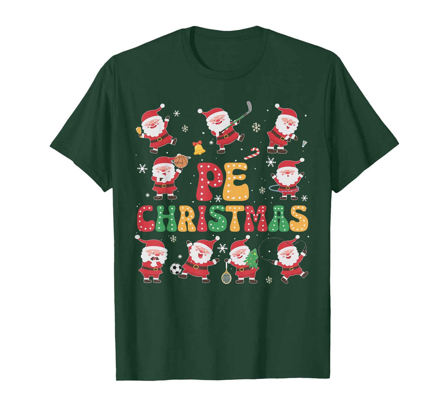 Christmas PE Teacher Xmas Santa Sport Physical Education T-Shirt