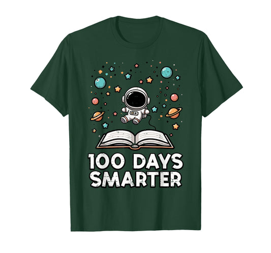 100 Days Smarter Astronaut Book 100th Day Girls Kids Women T-Shirt