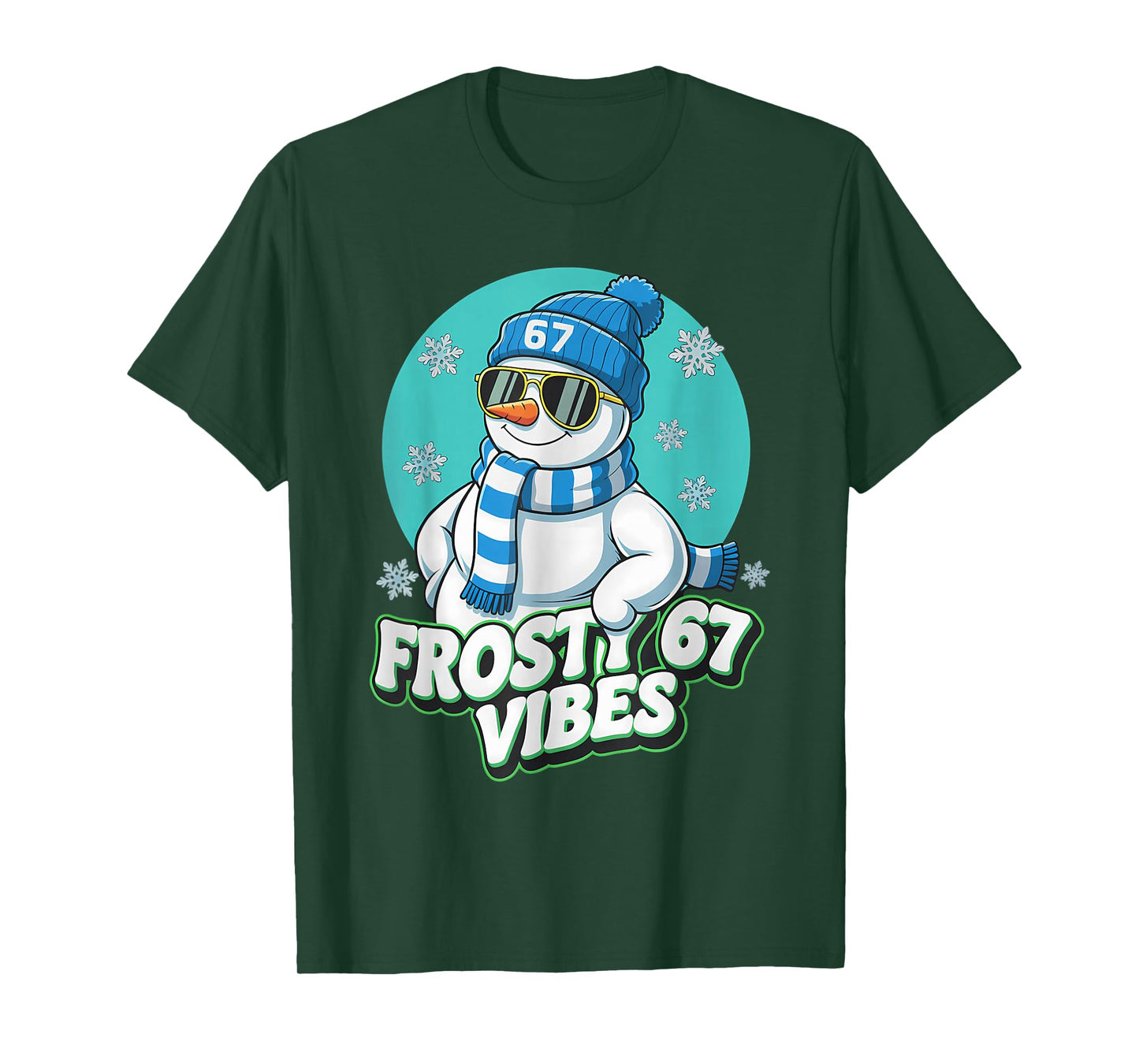 Frosty Vibes 67 Snowman Six Seven Meme Funny Winter Kids Men T-Shirt