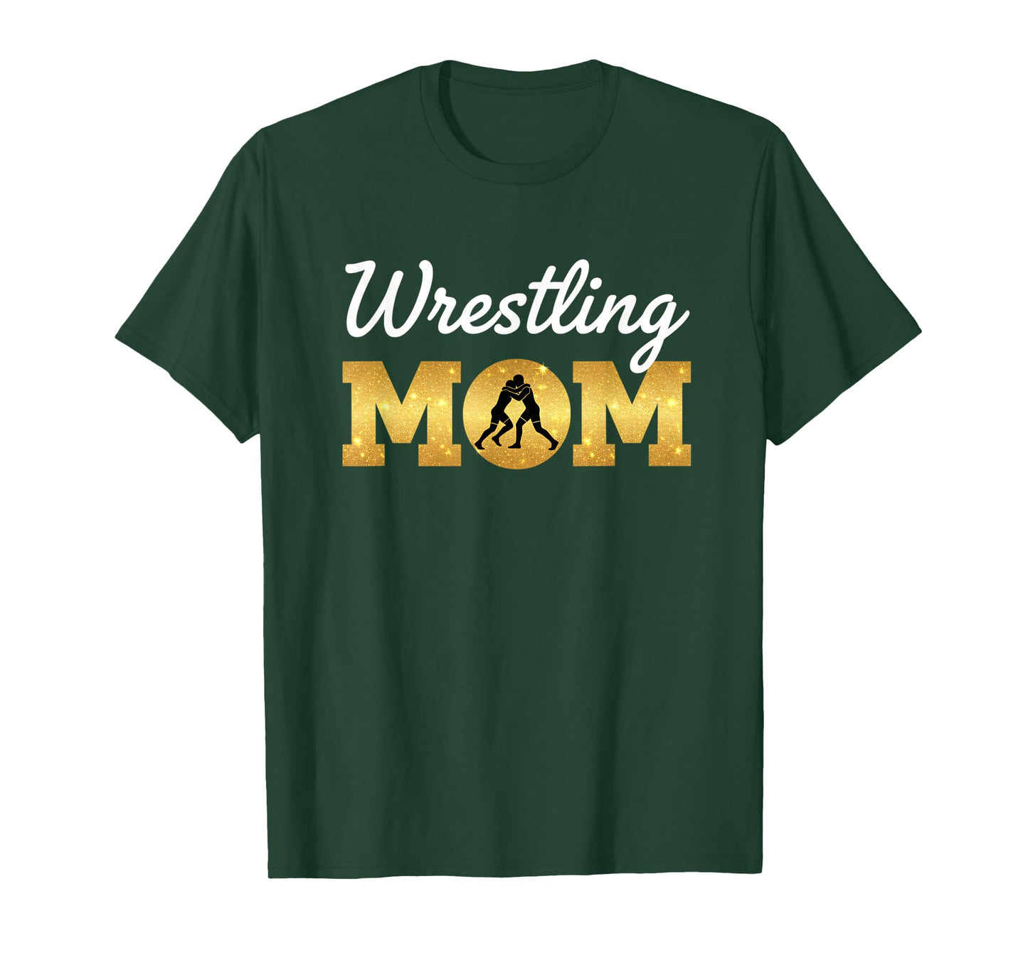 Wrestling Mom - MOM Wrestling Silhouette Design T-Shirt