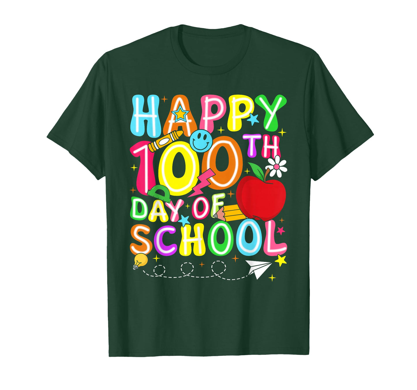 Groovy Happy 100th Day of School Teacher Mens Kids Boys T-Shirt
