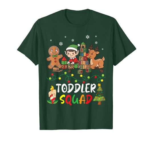 Toddler Squad Elf Reindeer Students Merry Christmas Teacher T-Shirt