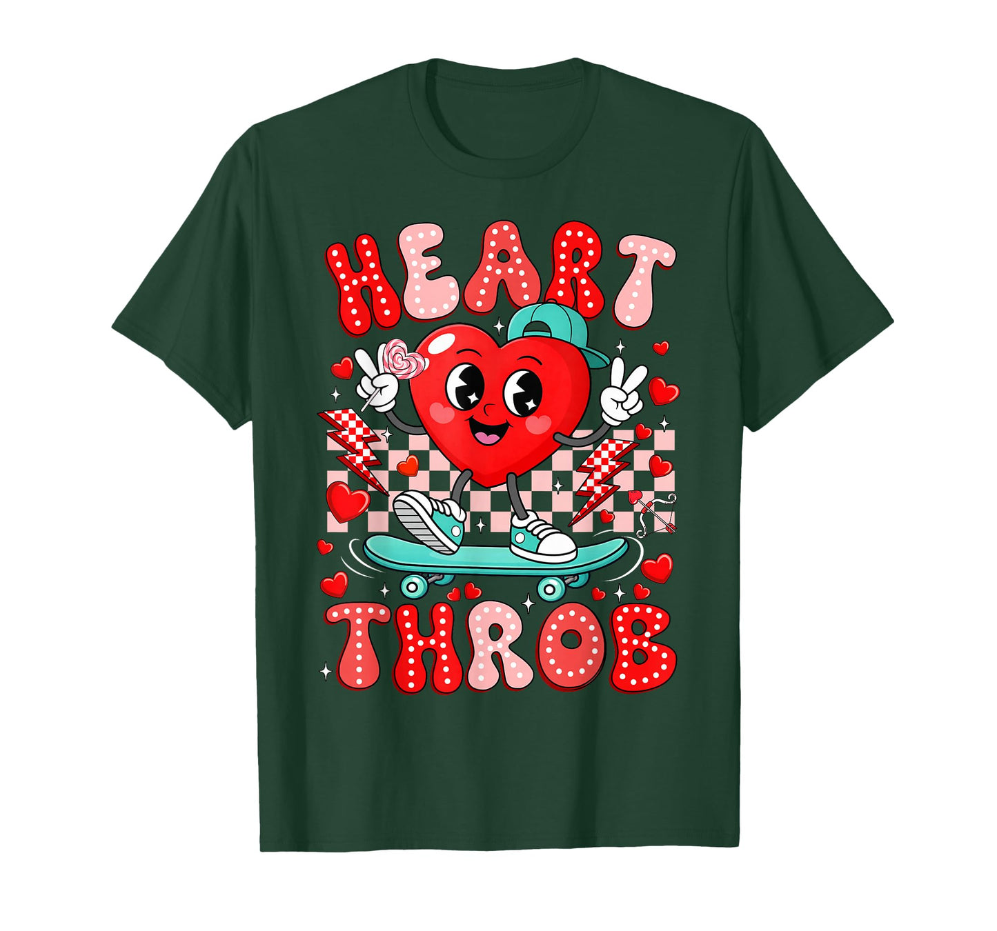 Retro Groovy Heart Throb Valentine Day Cute Toddler Boy Kid T-Shirt