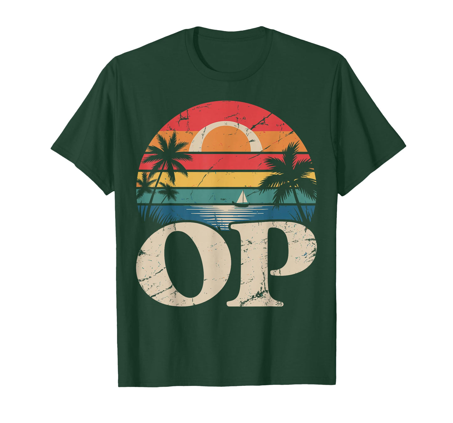 Op Ocean Vintage Pacific Beach Sun Palm Trees Retro T-Shirt
