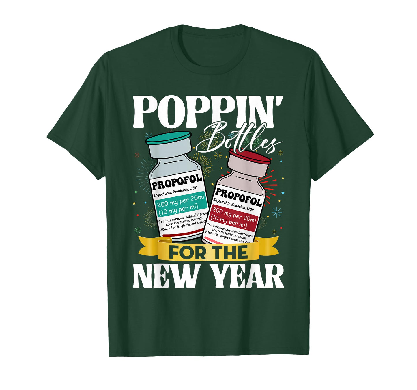 Poppin' Bottles for New Year 2026 ICU Nurses New Years Eve T-Shirt