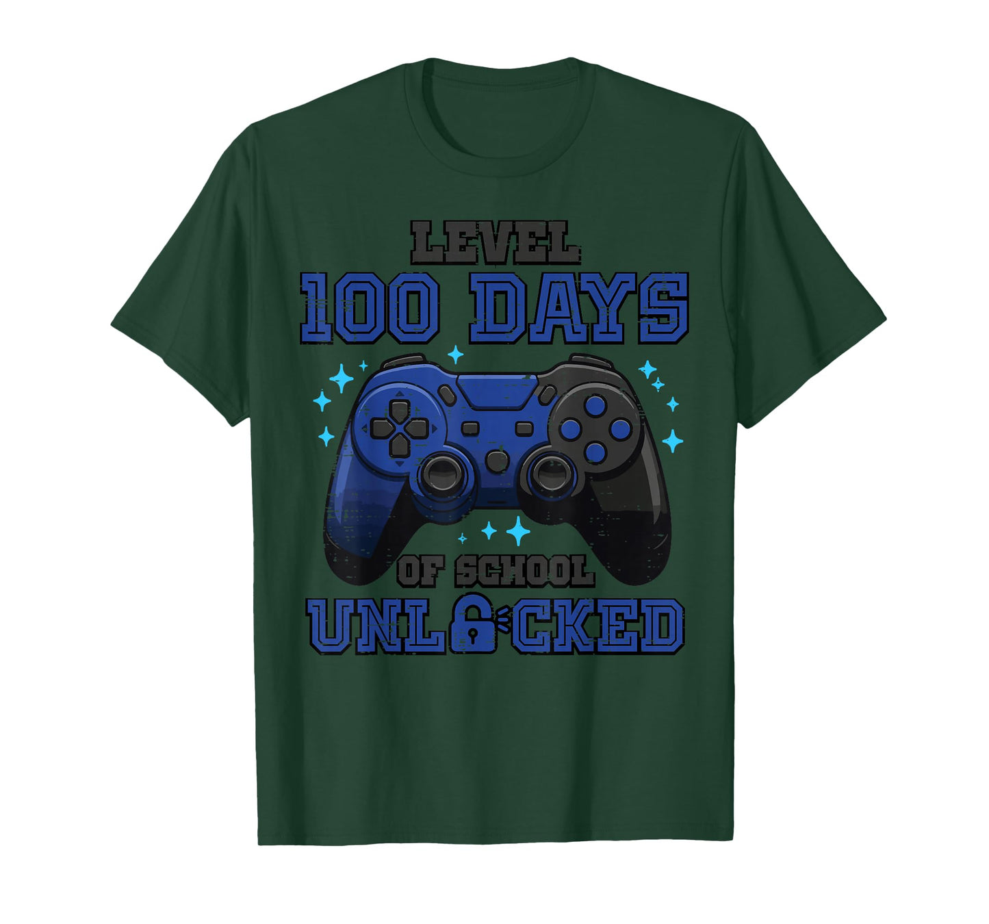 Level 100 Days of School Unlocked Gamer 100th Day Boys Kids T-Shirt