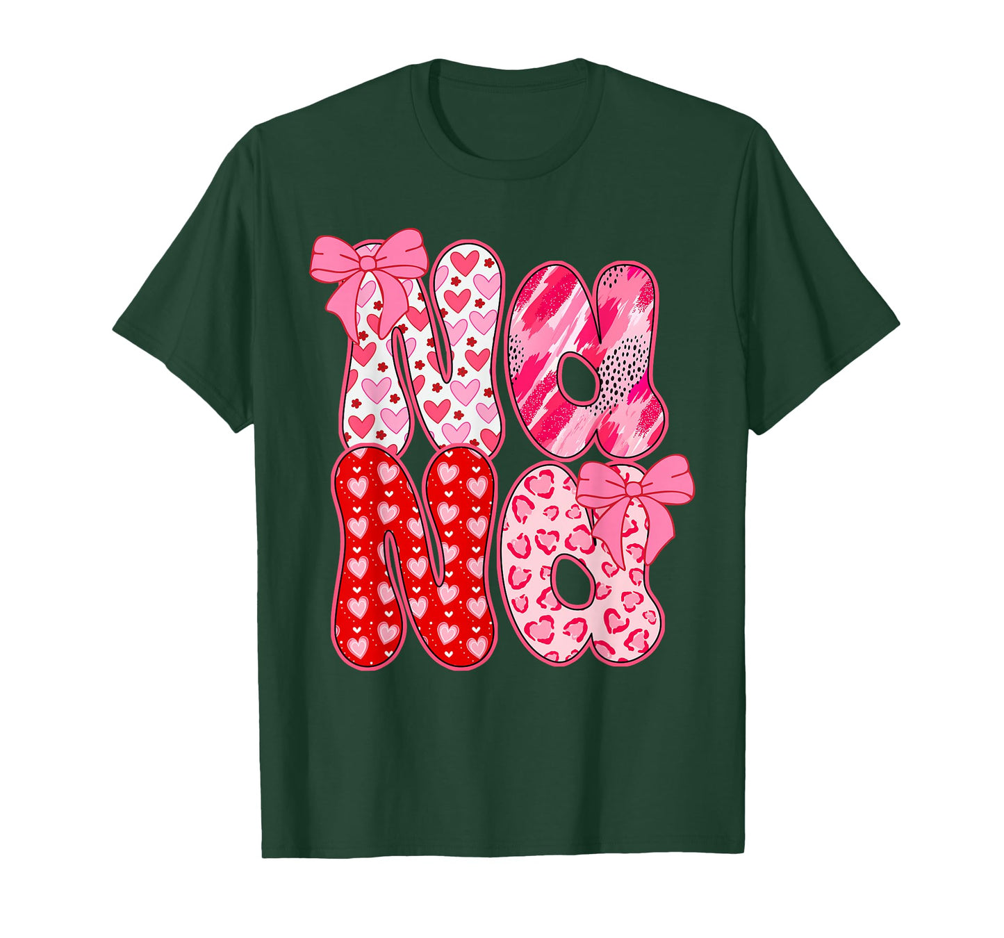Nana Coquette Bow Leopard Nana Valentine Day Mother's Day T-Shirt
